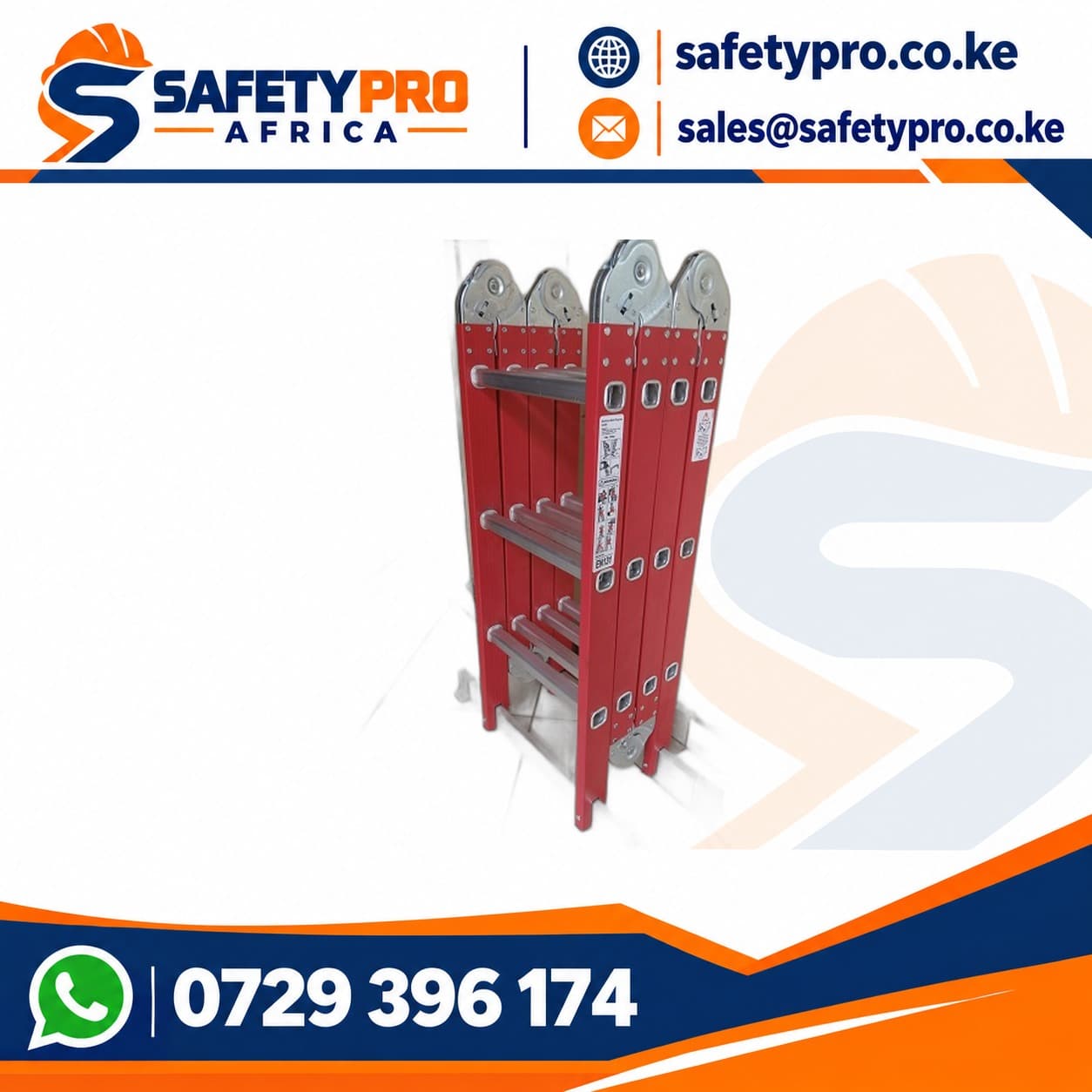 12 Step Red Edition Multipurpose Aluminium Ladder 3 7M